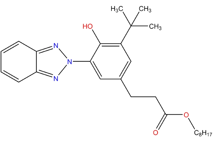 Ésteres octílicos do ácido 3-(2H-Benzotriazolil)-5-(1,1-dimetiletil)-4-hidroxi-benzenopropanóico
