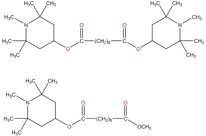 Bis(1,2,2, 6,6-pentametil-4-piperidinil)-sebacato e 1-(Metil)-8-(1,2,2, 6,6-pentametil-4-piperidinil)-sebacato