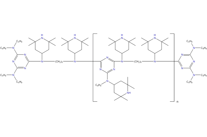 1,6-hexanodiamina, N,N'-bis(2,2, 6,6-tetrametil-4-piperidinil)-polímero com 2, 4,6-tricloro-1, 3,5-triazina, produtos de reação com N-butyl-1-butanamine e N-butyl-2,2, 6,6-tetrametil-4-piperidinamina