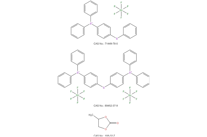 Bis (hexafluoroantimonato) sulfeto de difenil (4-(difenilsulfonio) fenil) sulfeto de difenil (4-fenilsulfonio) bis (hexafluoroantimonato) Carbonato de propileno